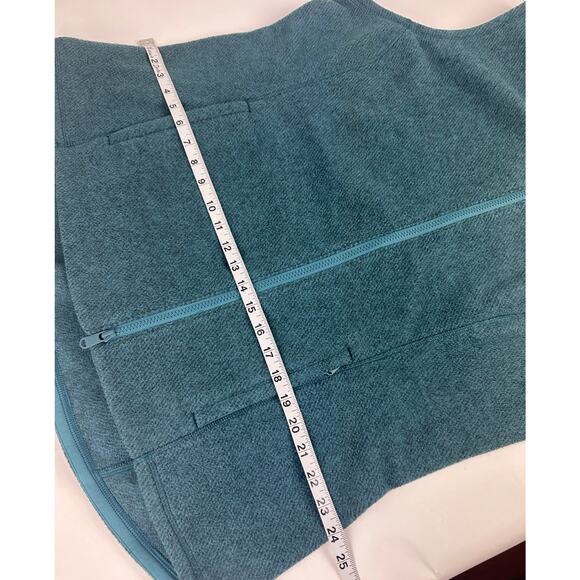 Athleta Size 1X Stroll Fleece Moto Vest Borealis Green Running Warm Athleisure - Picture 12 of 13